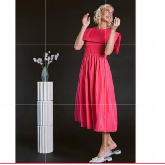 Antonio Melani.x Jennifer Sumko Rachel Shirred Taffeta A-Line Capelet Midi Dress - Picture 2 of 11